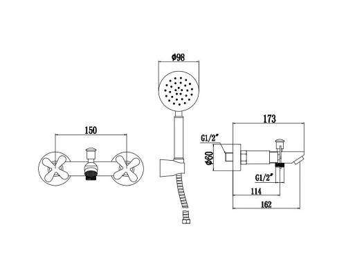 Смеситель для ванны Fmark FS8504 цвет Сатин