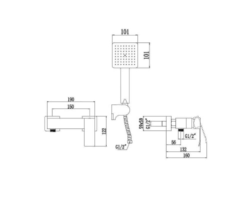Смеситель для душа Fmark FS8603Q цвет Графит