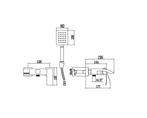 Смеситель для ванны Fmark FS8624-1 цвет Сатин