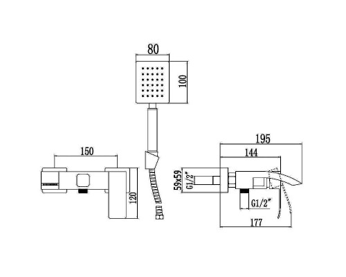 Смеситель для ванны Fmark FS8624C цвет Золото матовое