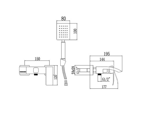 Смеситель для ванны Fmark FS8624H цвет Черный