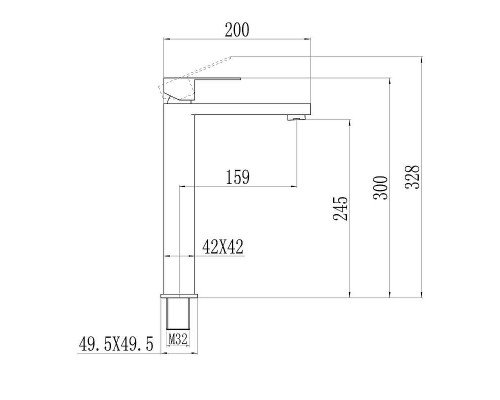 Смеситель для раковины Fmark FS8711Q цвет Графит