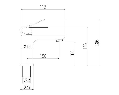 Смеситель для раковины Fmark FS8801Q цвет Графит