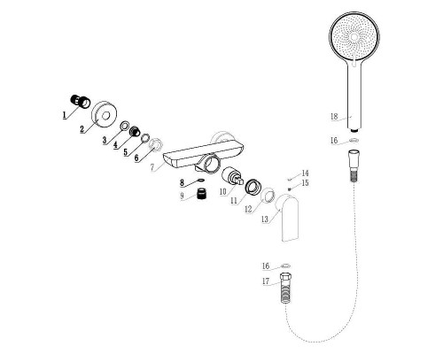 Смеситель для душа Fmark FS8802Q цвет Графит