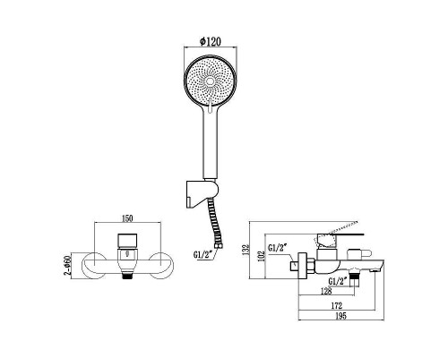 Смеситель для ванны Fmark FS8803Q цвет Графит