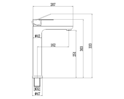 Смеситель для раковины Fmark FS8811Q цвет Графит