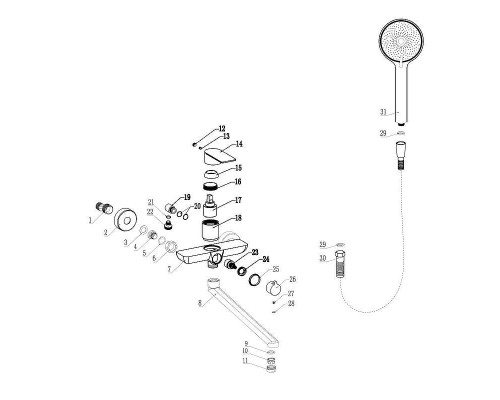 Смеситель для ванны Fmark FS8824 универсальный цвет Сатин