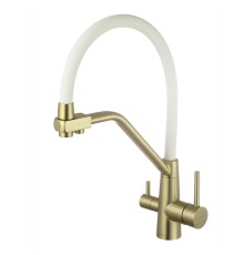 Смеситель для кухни Fmark FS0662-C02 цвет Бронза Белый