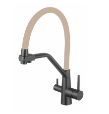 Смеситель для кухни Fmark FS0662-Q12 цвет Графит Бежевый