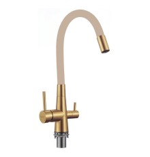 Смеситель для кухни Fmark FS1062-C12 цвет Золото матовое Бежевый