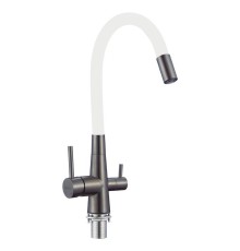 Смеситель для кухни Fmark FS1062-Q02 цвет Графит Белый