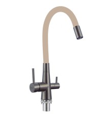 Смеситель для кухни Fmark FS1062-Q12 цвет Графит Бежевый