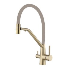 Смеситель для кухни Fmark FS1462-C12 цвет Золото матовое Бежевый