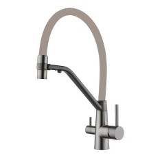 Смеситель для кухни Fmark FS1462-Q12 цвет Графит Бежевый