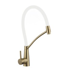 Смеситель для кухни Fmark FS8255C-02 цвет Золото матовое Белый