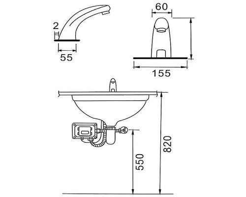 Смеситель для раковины Frap F512-1 Хром