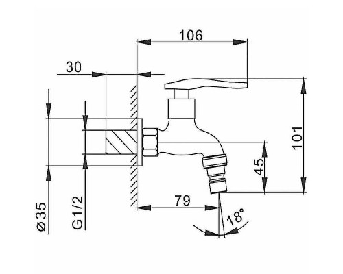 Кран для одного типа воды Frap F522 Хром