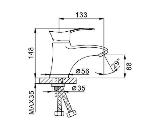 Смеситель для раковины Frap H01 F1001 Хром