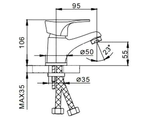 Смеситель для раковины Frap H14 F1014-B Хром