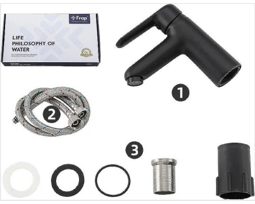 Смеситель для раковины Frap H17-6 F1017-6 Черный матовый