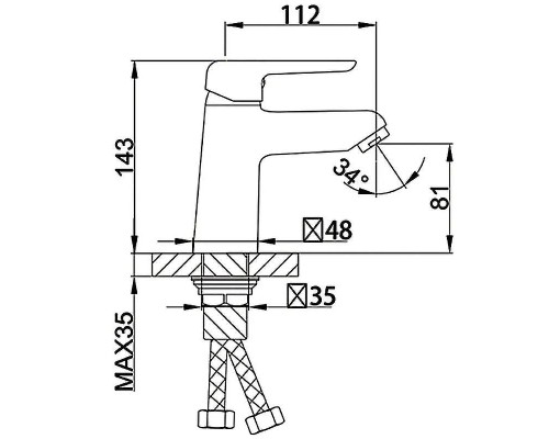 Смеситель для раковины Frap H17-6 F1017-6 Черный матовый