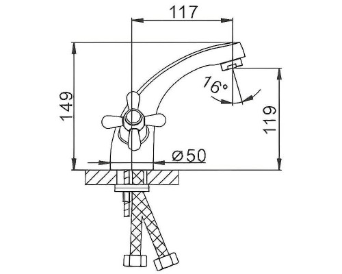 Смеситель для раковины Frap H25 F1025 Хром