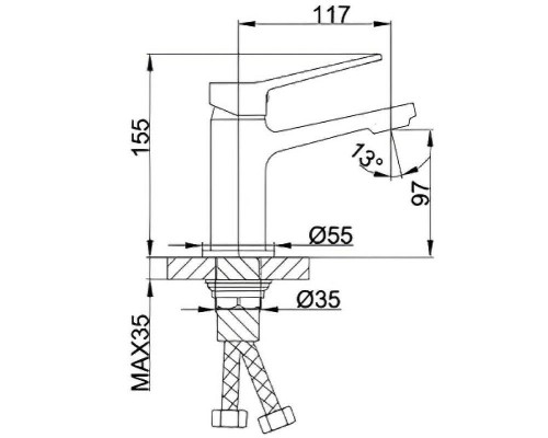 Смеситель для раковины Frap H62 F1062 Черный матовый