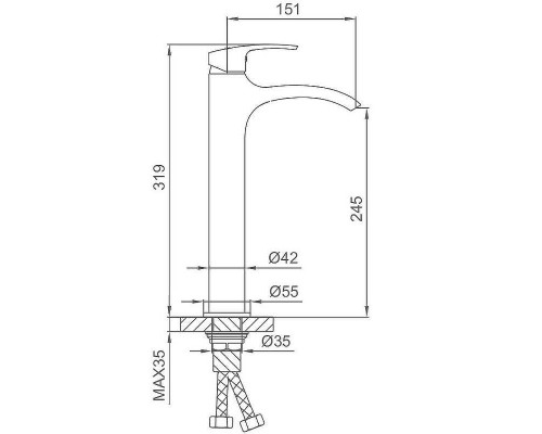 Смеситель для раковины Frap H69 F1069-2 Хром