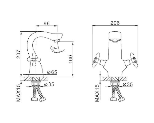 Смеситель для раковины Frap H731 F10731-B Хром