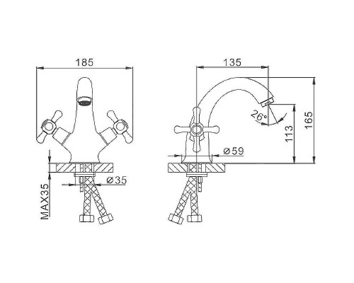Смеситель для раковины Frap H732 F10732-B Хром