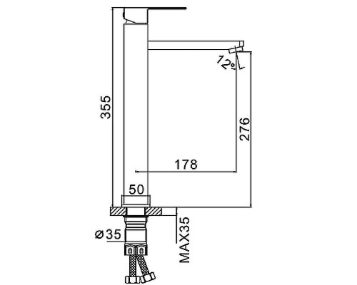 Смеситель для раковины Frap H802-6 F10802-62 Черный матовый