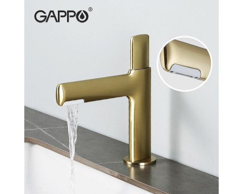 Смеситель для раковины Gappo G1052-81 Золотой сатин