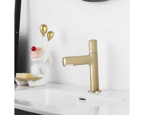 Смеситель для раковины Gappo G1052-81 Золотой сатин