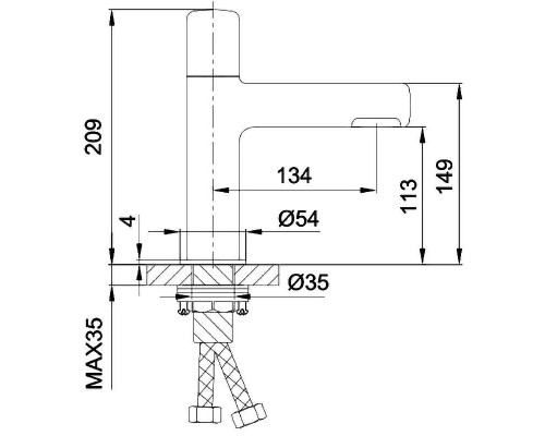 Смеситель для раковины Gappo G1052-81 Золотой сатин