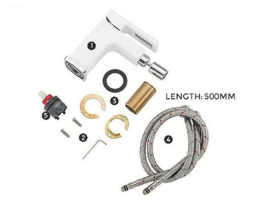 Смеситель для биде Gappo G17-8 G5017-8 Белый Хром