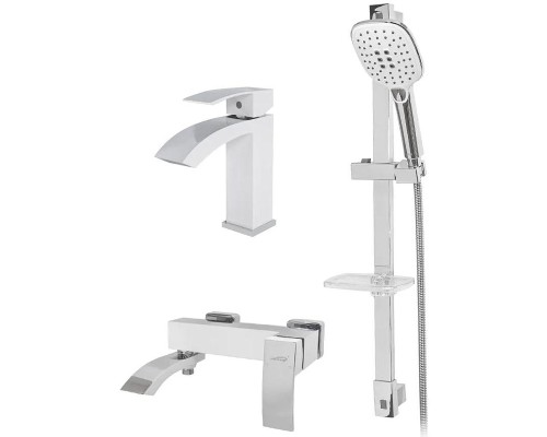 Комплект смесителей Grocenberg GB1007WC Белый хром