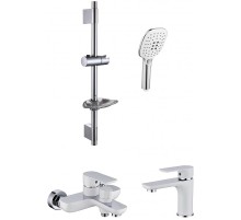 Комплект смесителей Grocenberg GB1009WC Белый Хром