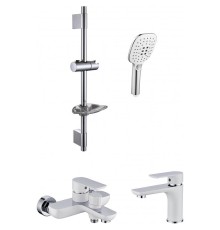 Комплект смесителей Grocenberg GB1009WC Белый Хром