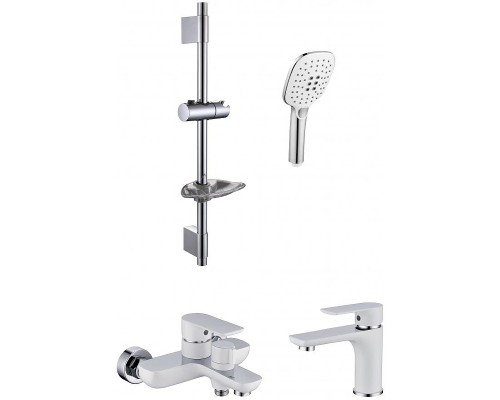 Комплект смесителей Grocenberg GB1009WC Белый Хром