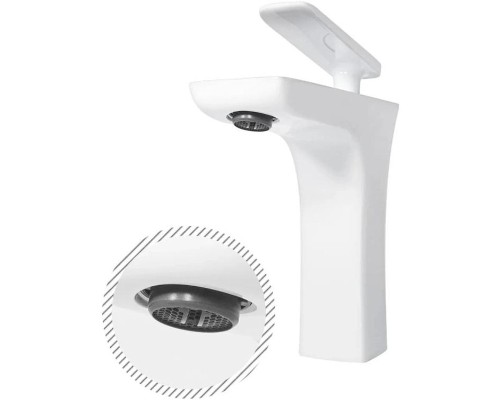 Смеситель для раковины Grocenberg GB1001NWC Белый Хром