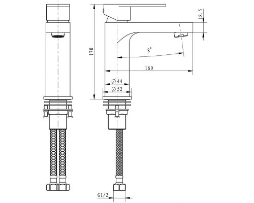 Смеситель для раковины Grocenberg GB1011MG Золото матовое