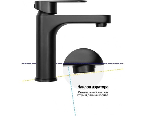 Смеситель для раковины Grocenberg GB1011BL Черный матовый