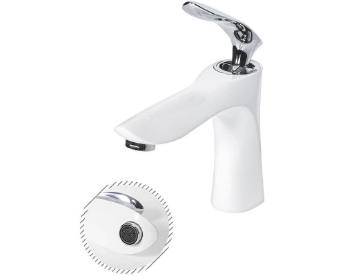 Смеситель для раковины Grocenberg GB2001WC Белый Хром