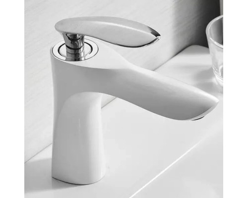 Смеситель для раковины Grocenberg GB2001WC Белый Хром