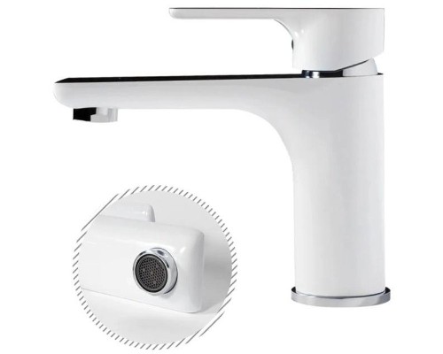 Смеситель для раковины Grocenberg GB2009WC Белый Хром