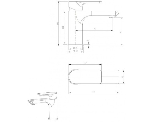 Смеситель для раковины Grocenberg GB2009WC Белый Хром