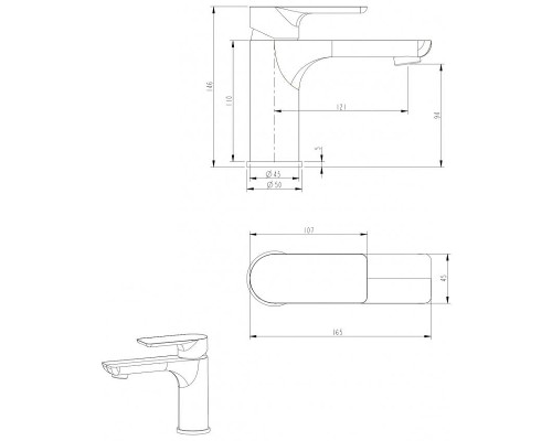 Смеситель для раковины Grocenberg GB2009CR Хром