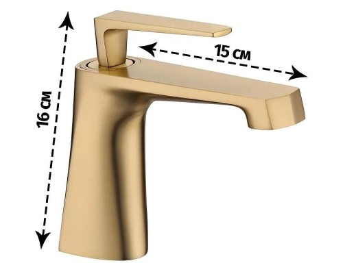 Смеситель для раковины Grocenberg GB2025MG Золото матовое