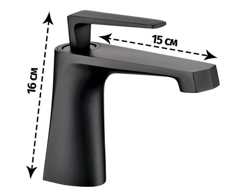 Смеситель для раковины Grocenberg GB2025BL Черный матовый