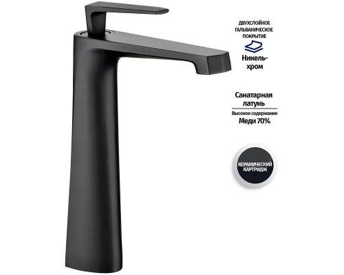 Смеситель для раковины Grocenberg GB3025BL Черный матовый